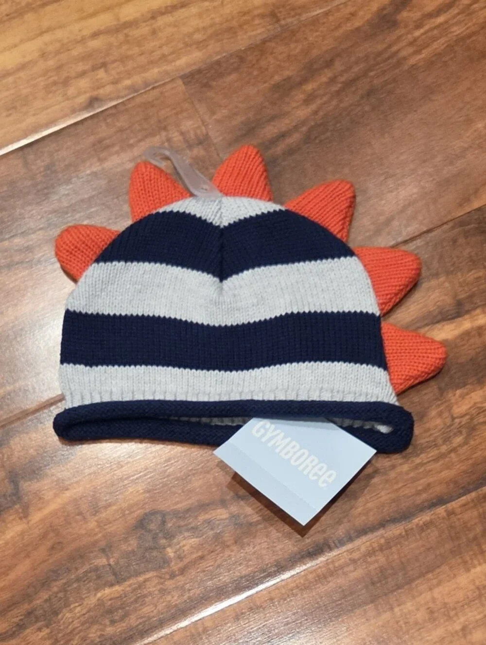 Gymboree NWT 0-3 Months Orange/Navy Hoodie Sweatshirt & Striped Dino Sweater Hat